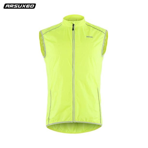 Cycling Vest Reflective Sleeveless Windproof Bike Jersey Breathable Mesh Mens